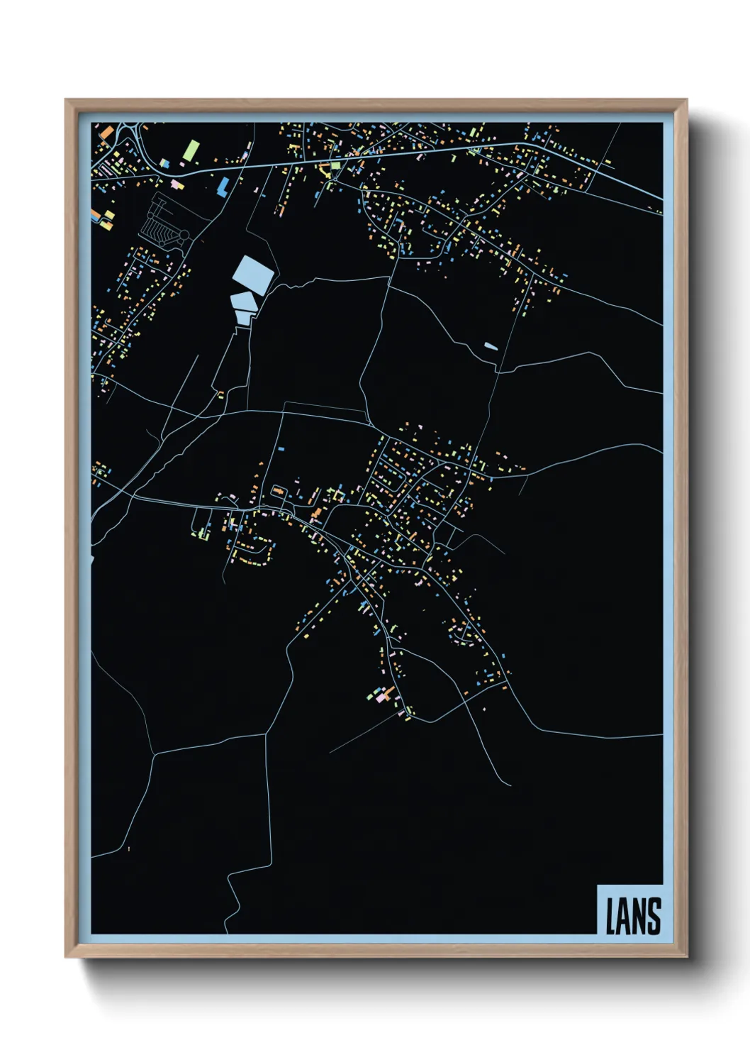 Une affiche de carte sur Lans