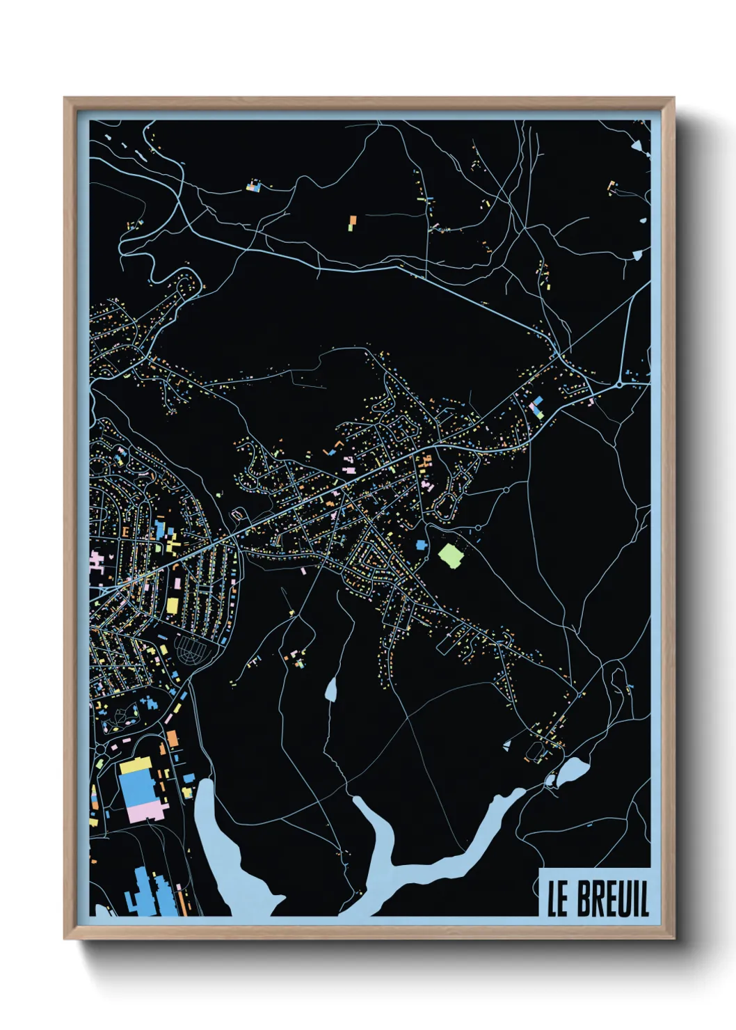 Une affiche de carte sur Le Breuil