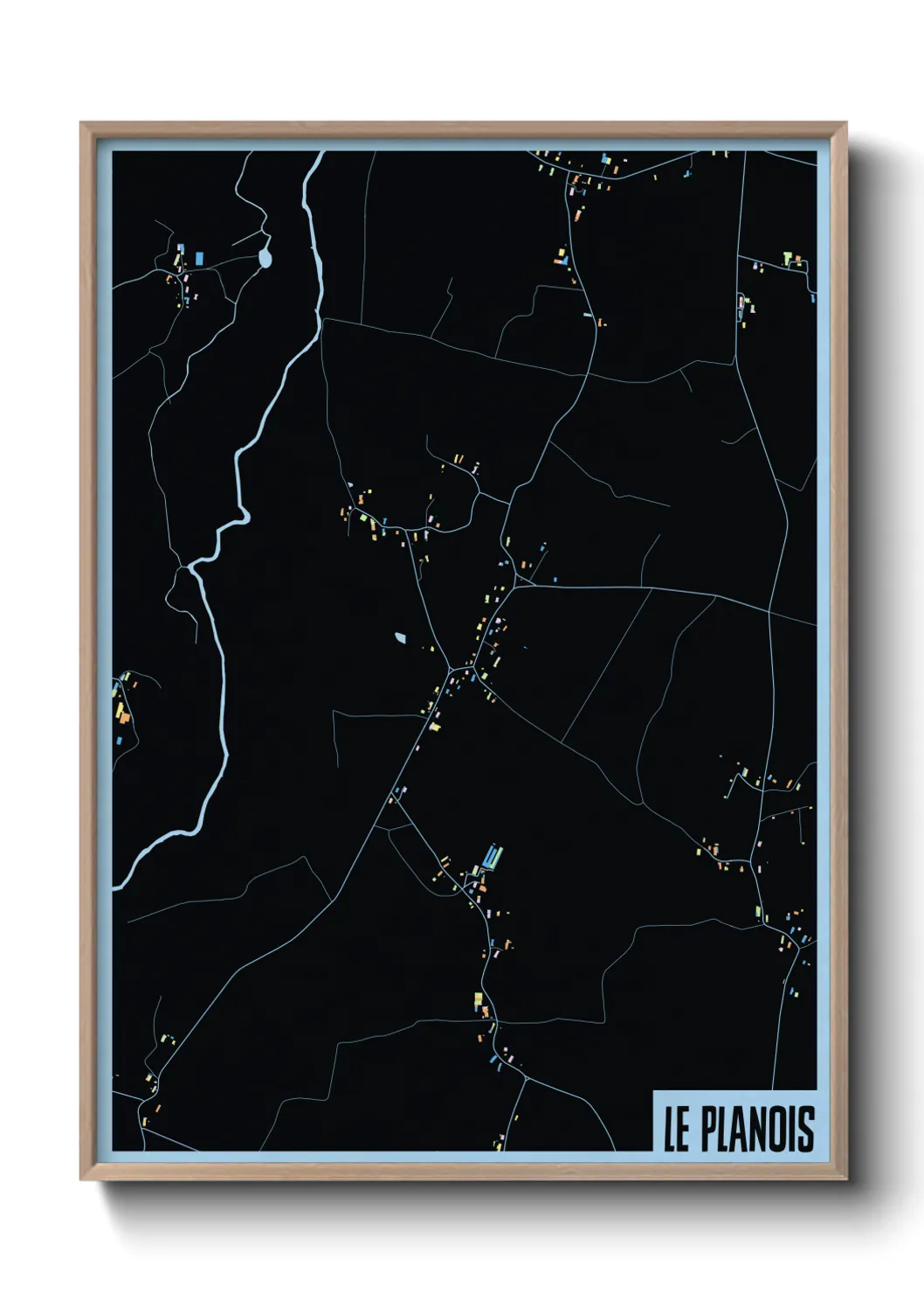 Une affiche de carte sur Le Planois