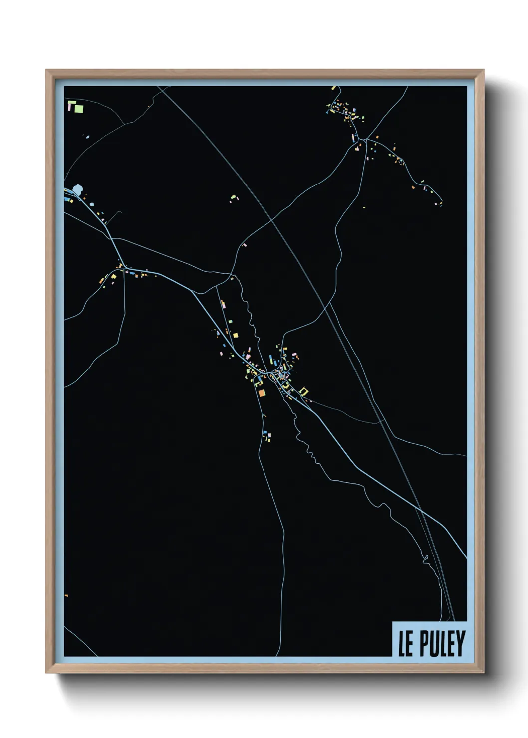 Une affiche de carte sur Le Puley