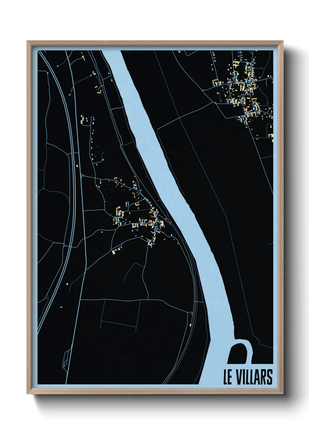 Une affiche de carte sur Le Villars