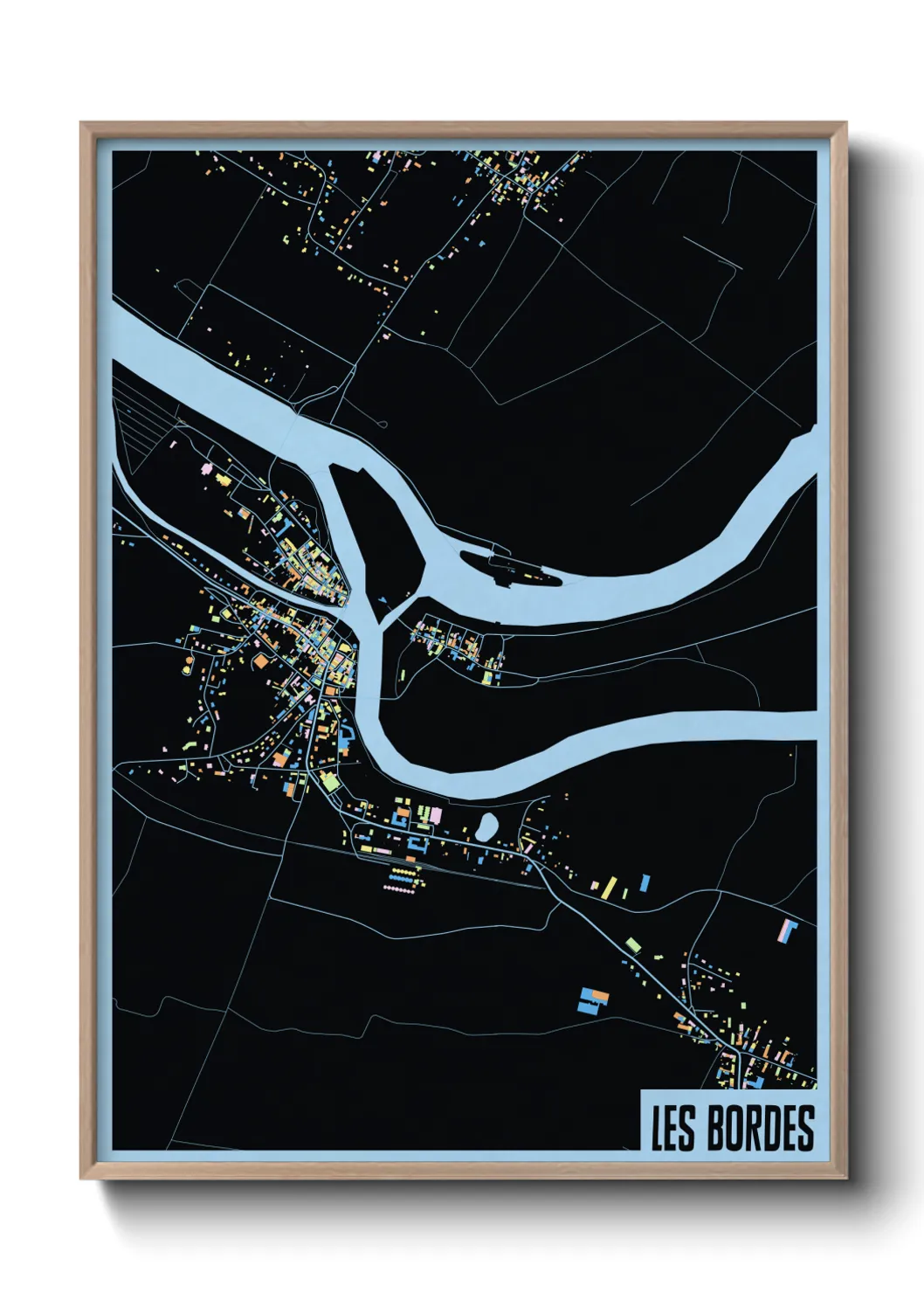 Une affiche de carte sur Les Bordes