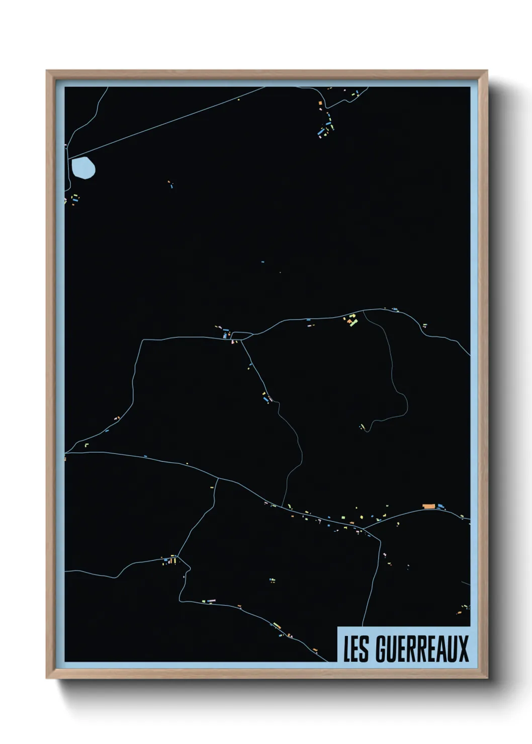 Une affiche de carte sur Les Guerreaux