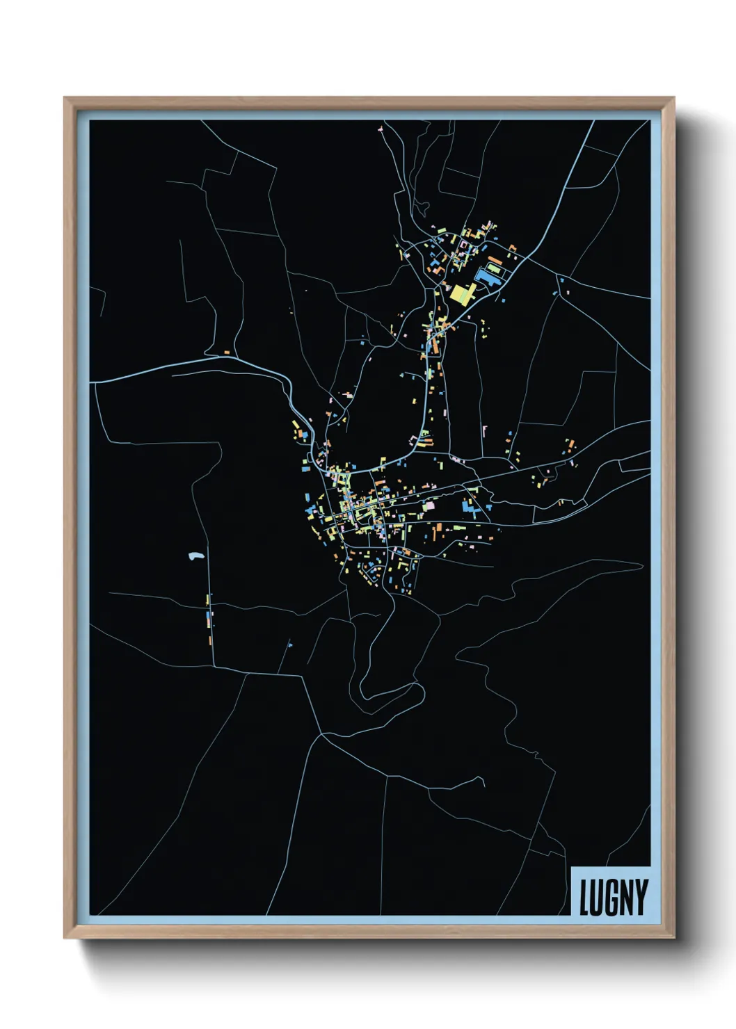 Une affiche de carte sur Lugny