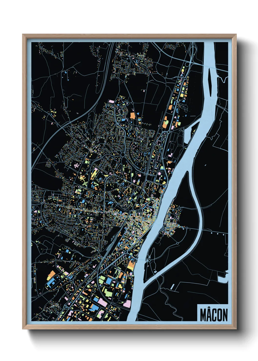 Une affiche de carte sur Mâcon