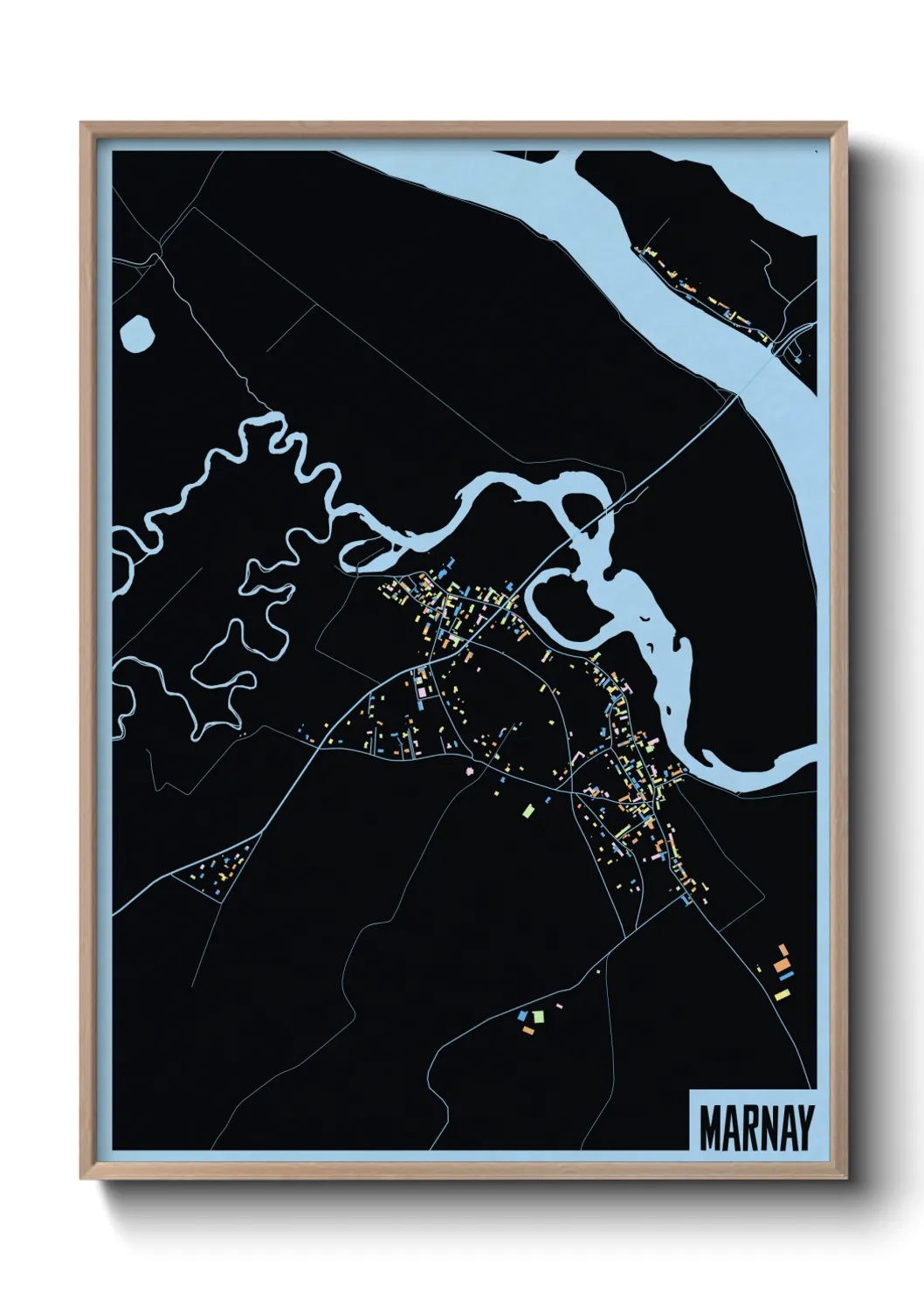 Une affiche de carte sur Marnay