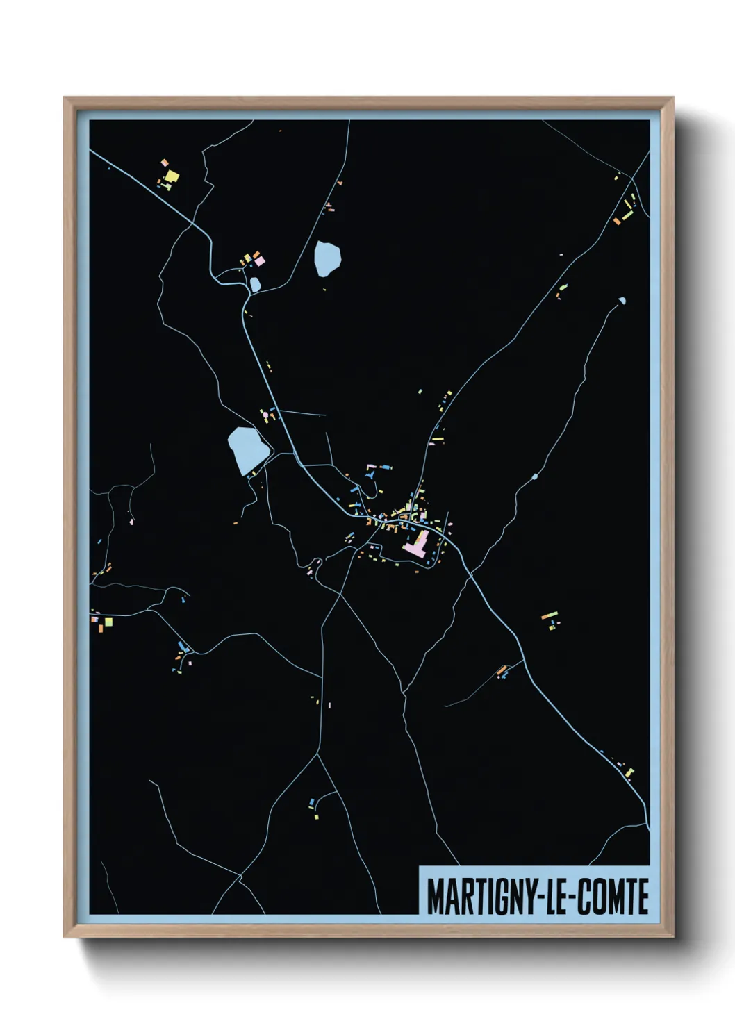 Une affiche de carte sur Martigny-le-Comte