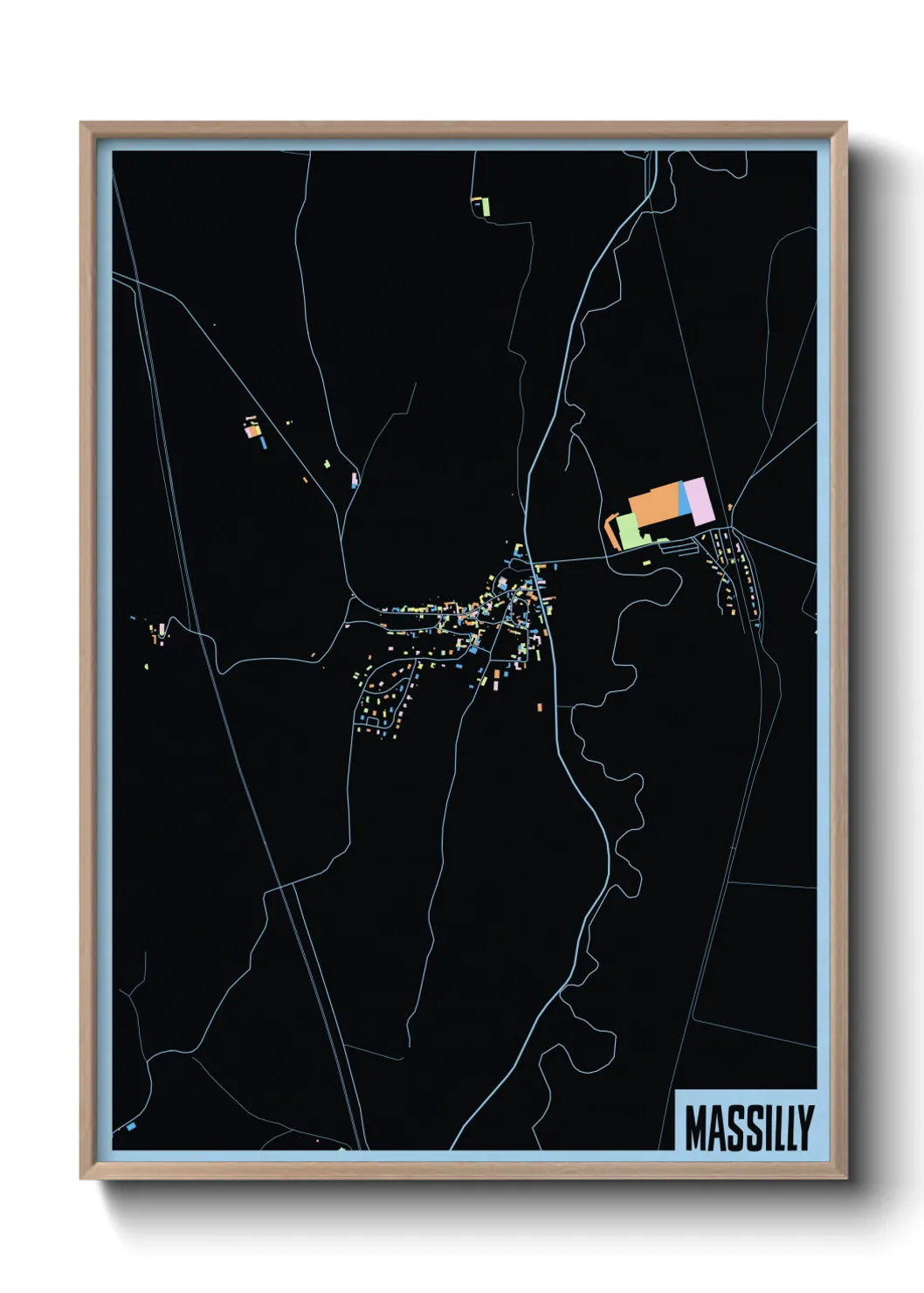 Une affiche de carte sur Massilly