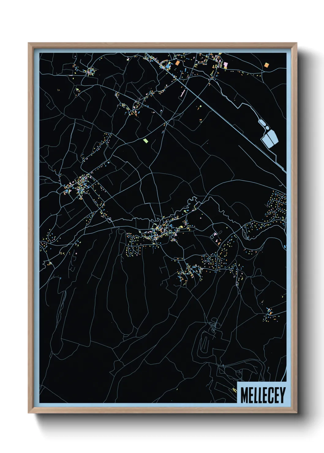 Une affiche de carte sur Mellecey