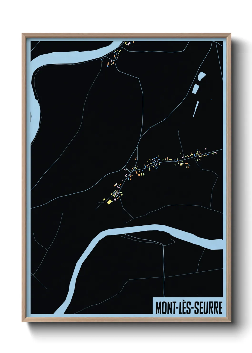 Une affiche de carte sur Mont-lès-Seurre