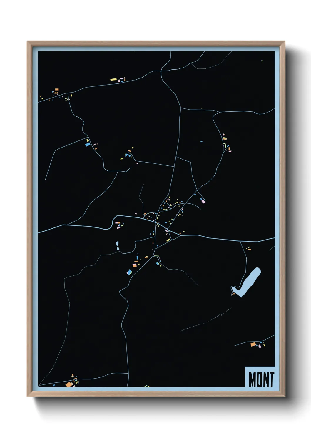 Une affiche de carte sur Mont