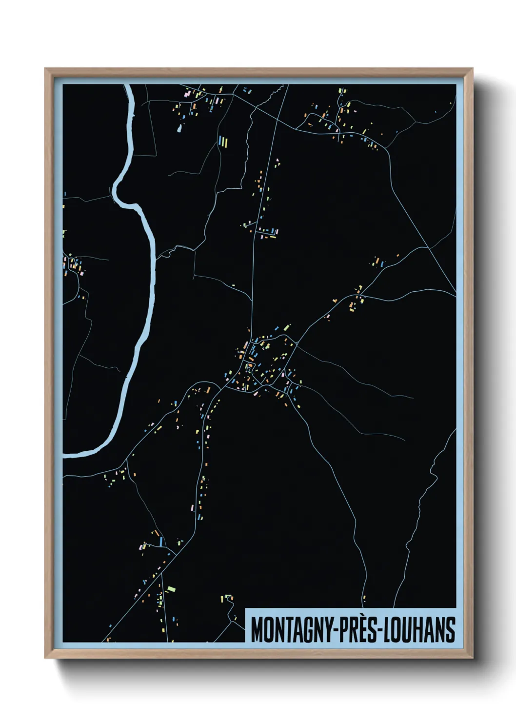 Une affiche de carte sur Montagny-près-Louhans