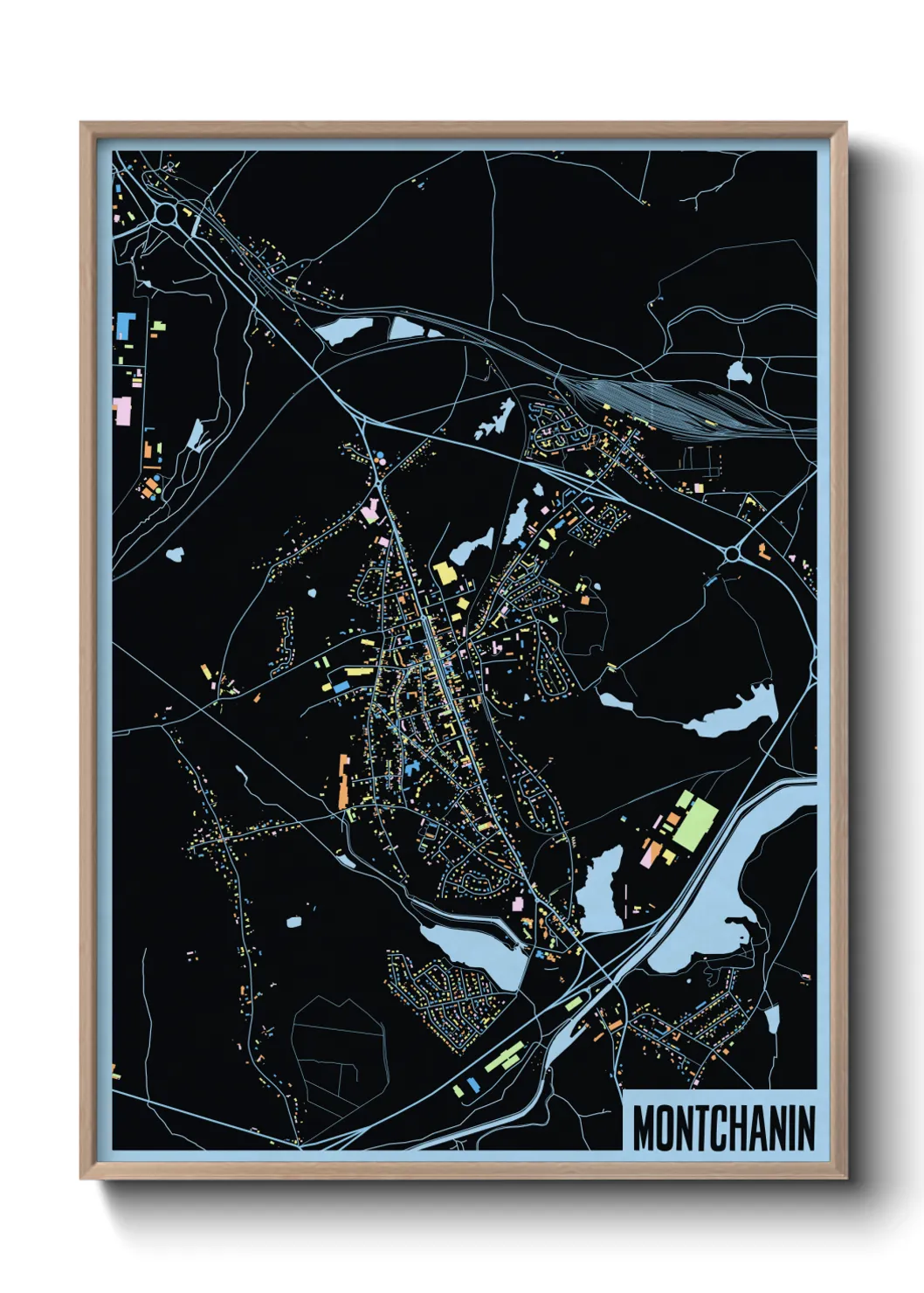 Une affiche de carte sur Montchanin