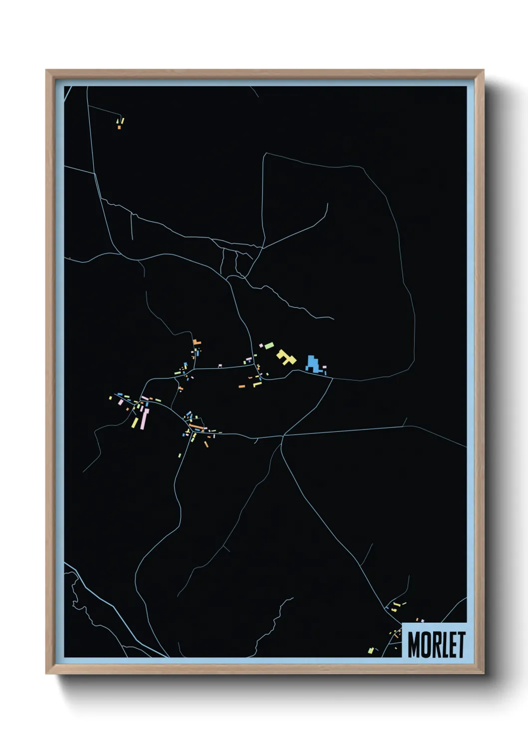 Une affiche de carte sur Morlet