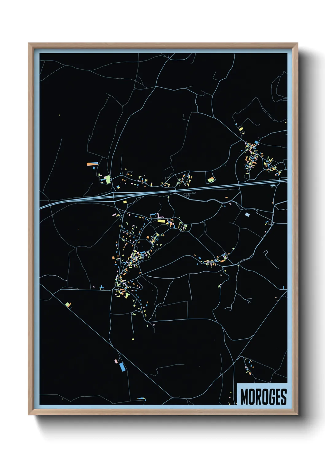 Une affiche de carte sur Moroges