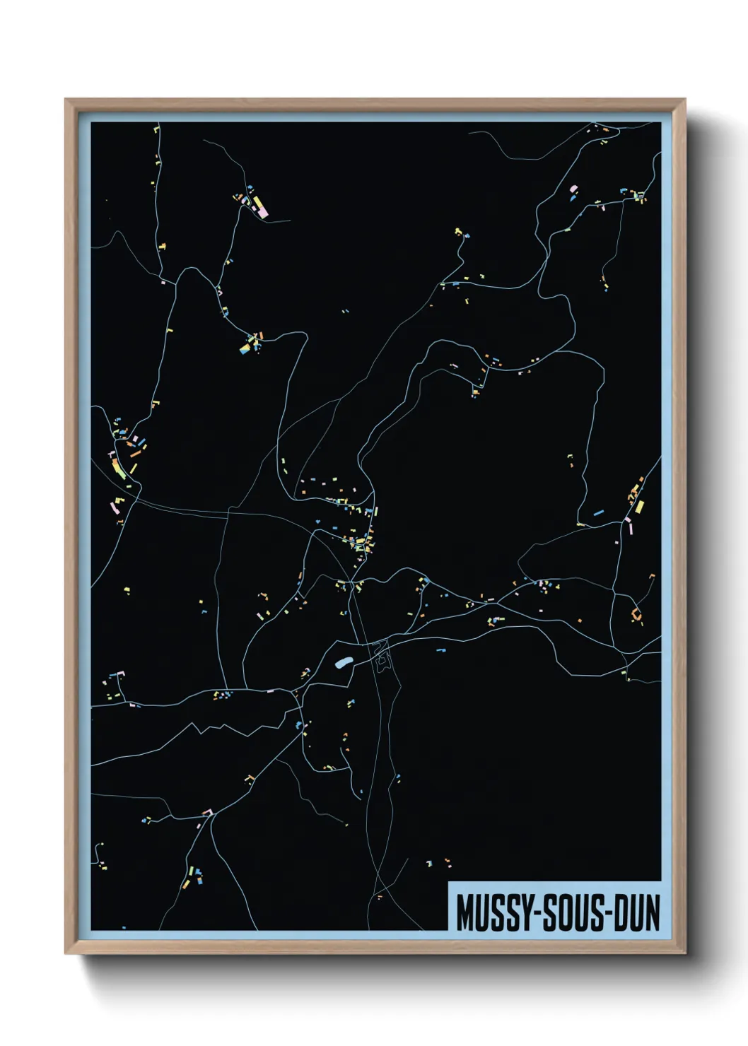 Une affiche de carte sur Mussy-sous-Dun