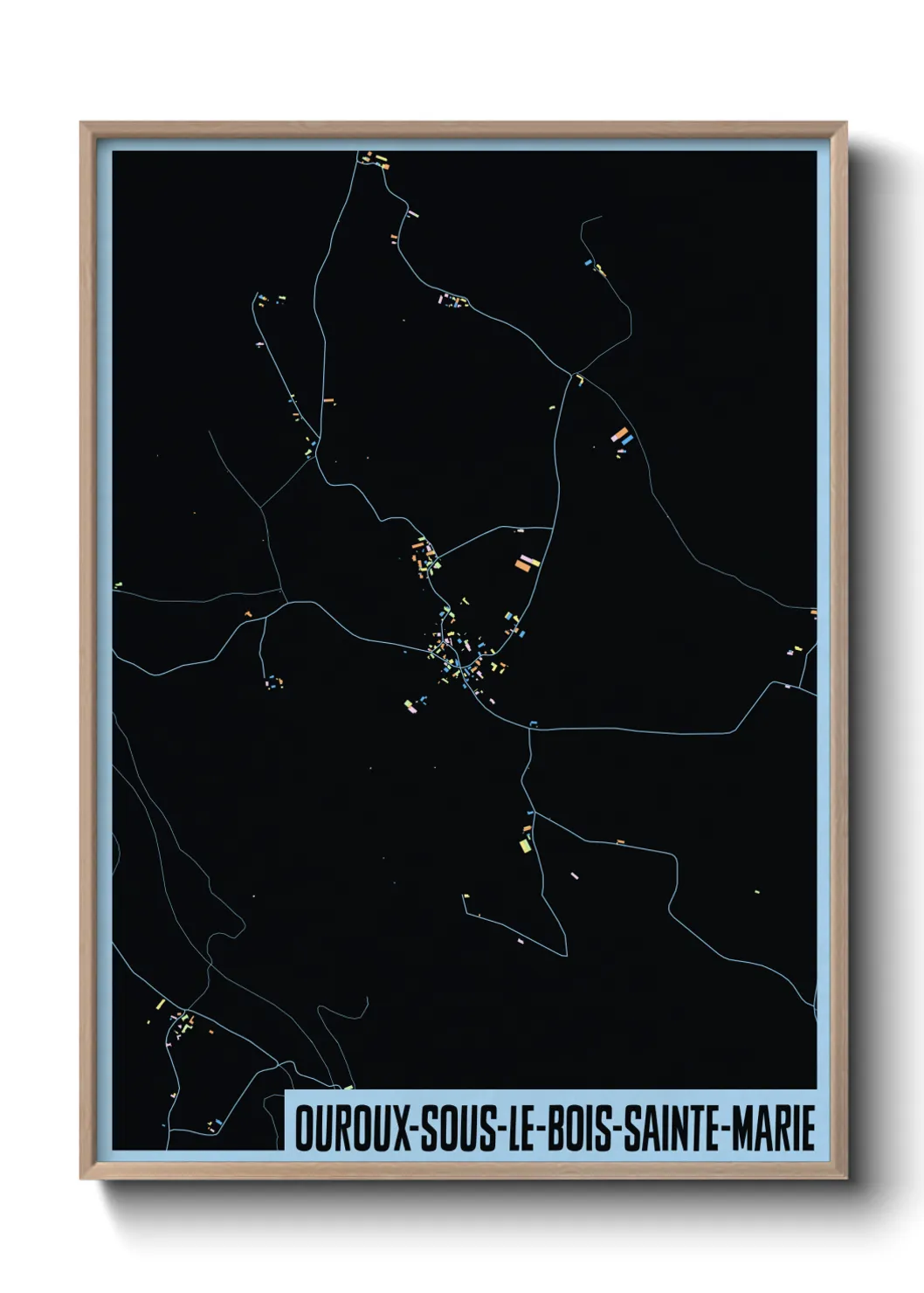 Une affiche de carte sur Ouroux-sous-le-Bois-Sainte-Marie