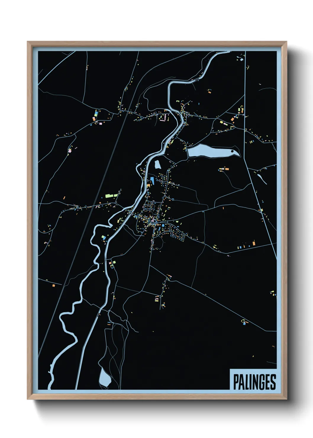 Une affiche de carte sur Palinges