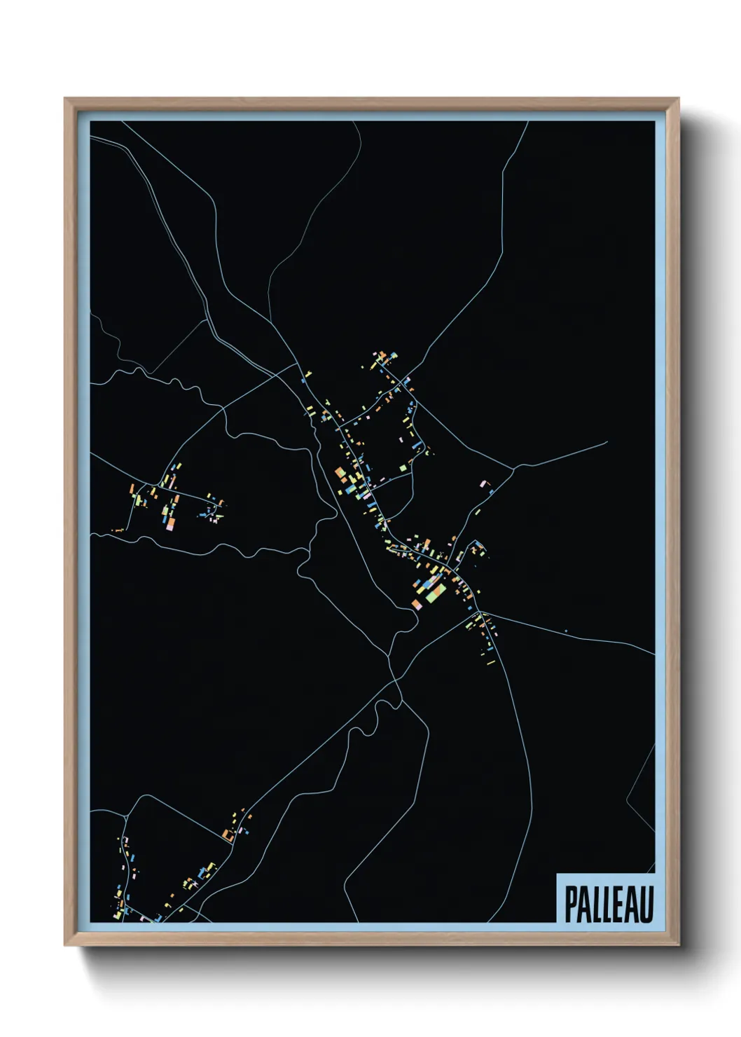 Une affiche de carte sur Palleau