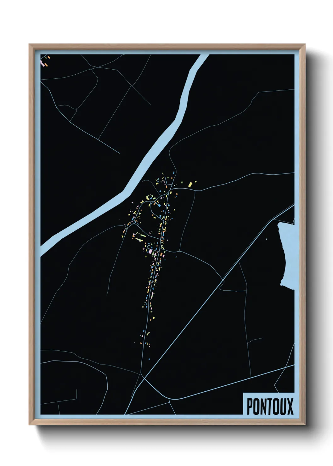 Une affiche de carte sur Pontoux