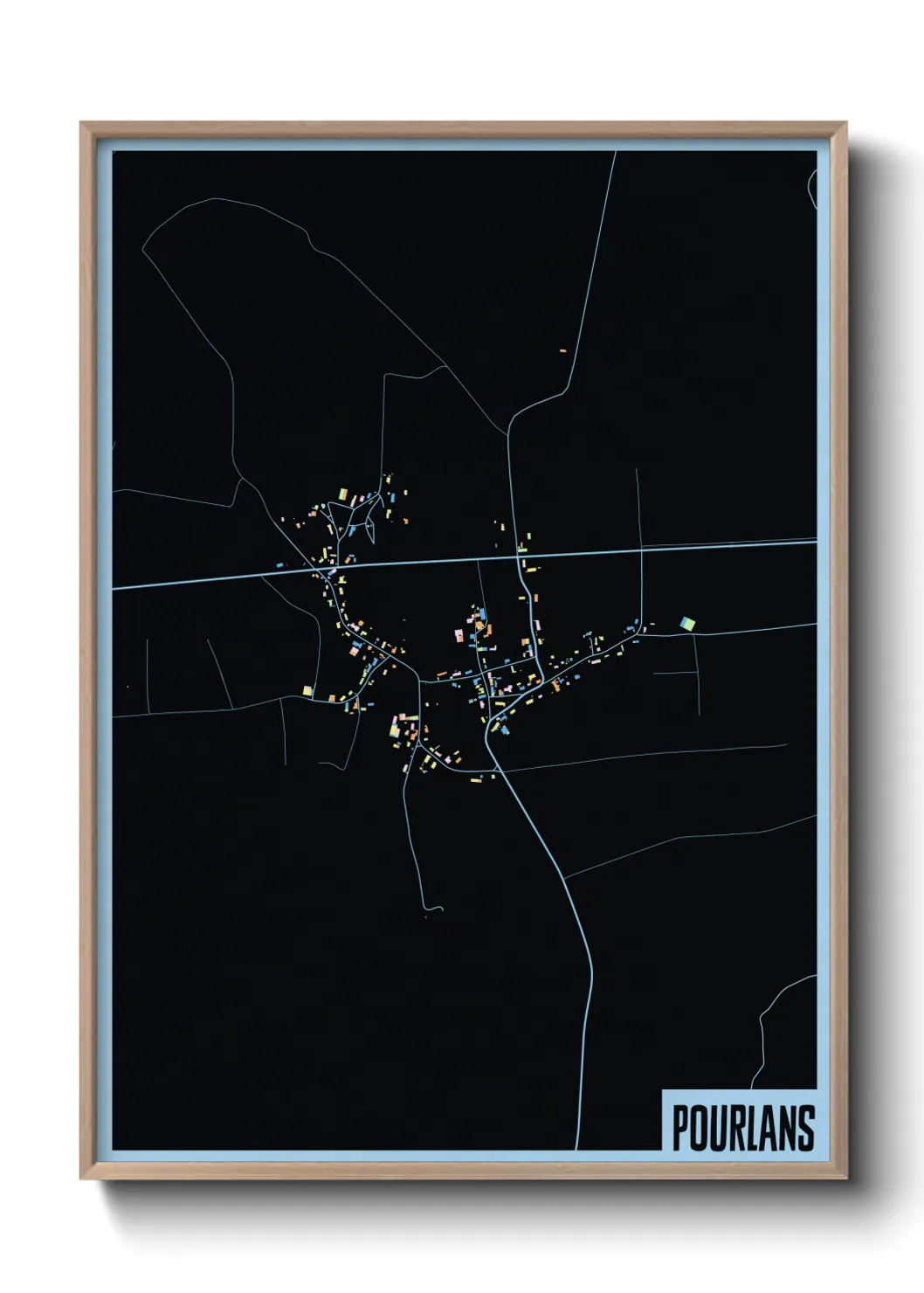 Une affiche de carte sur Pourlans