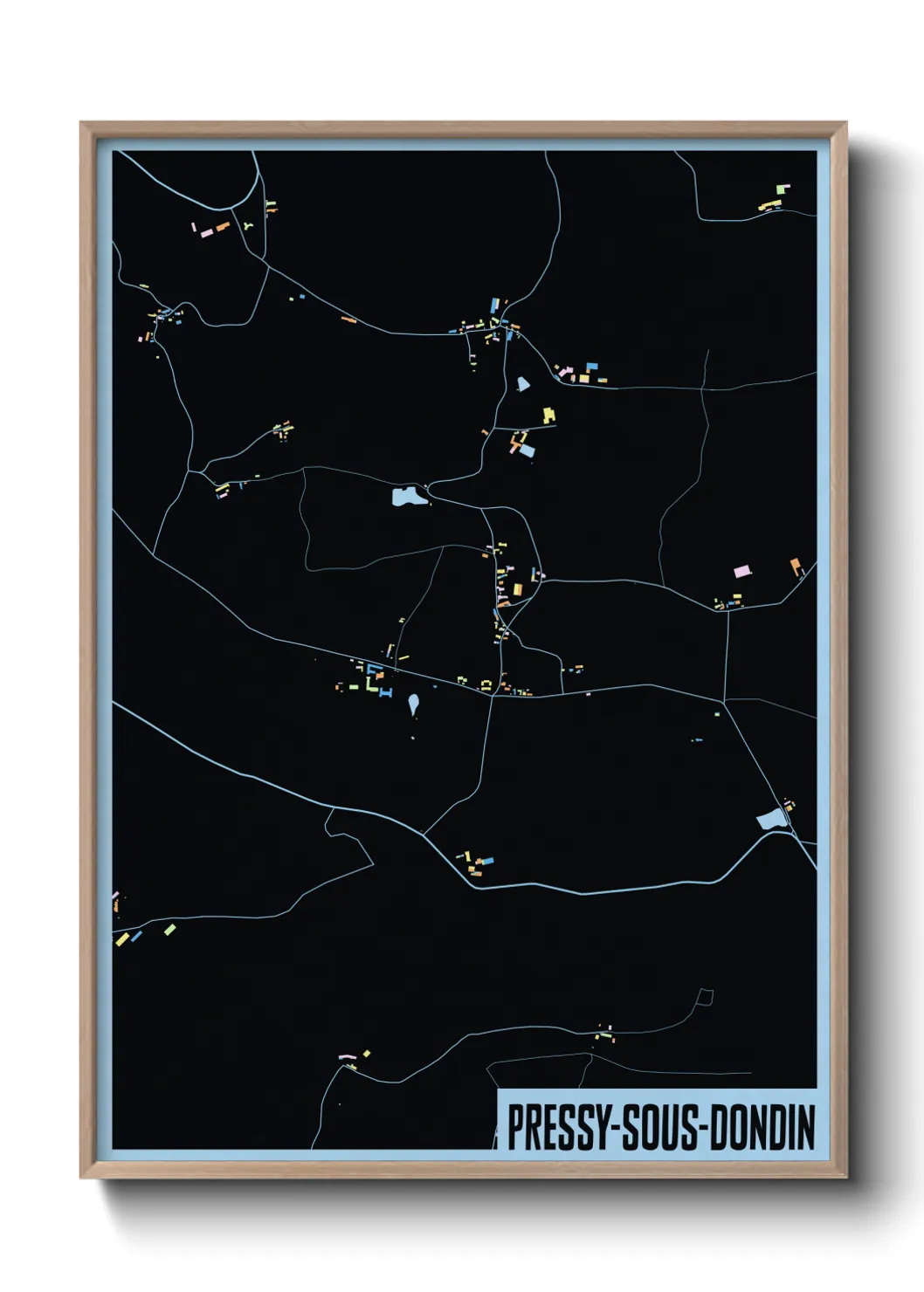 Une affiche de carte sur Pressy-sous-Dondin