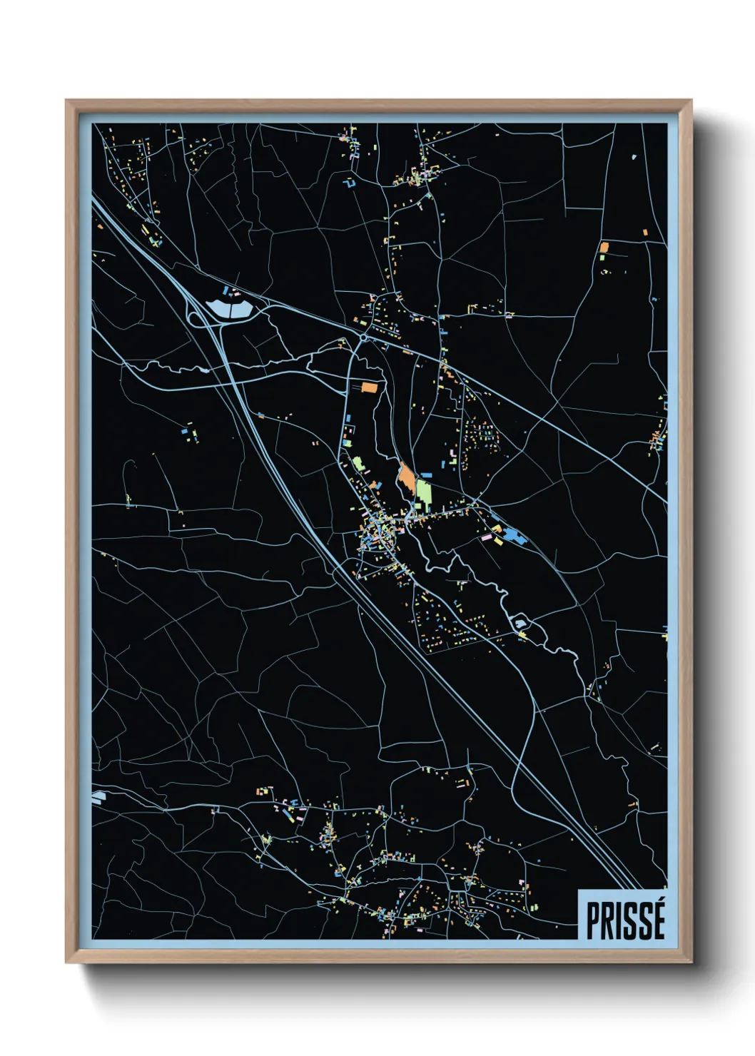 Une affiche de carte sur Prissé