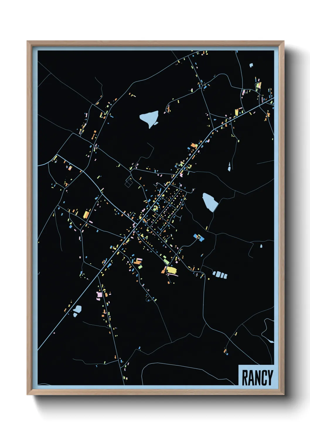 Une affiche de carte sur Rancy