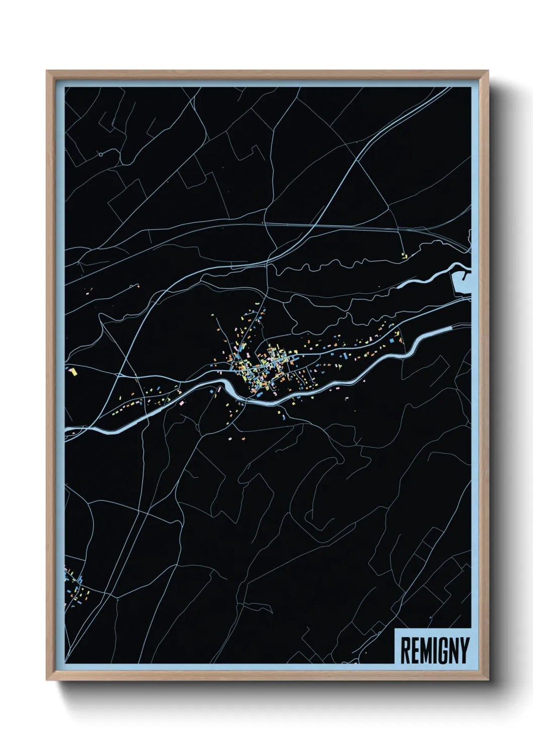 Une affiche de carte sur Remigny