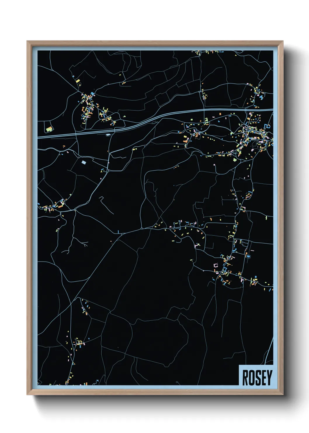 Une affiche de carte sur Rosey