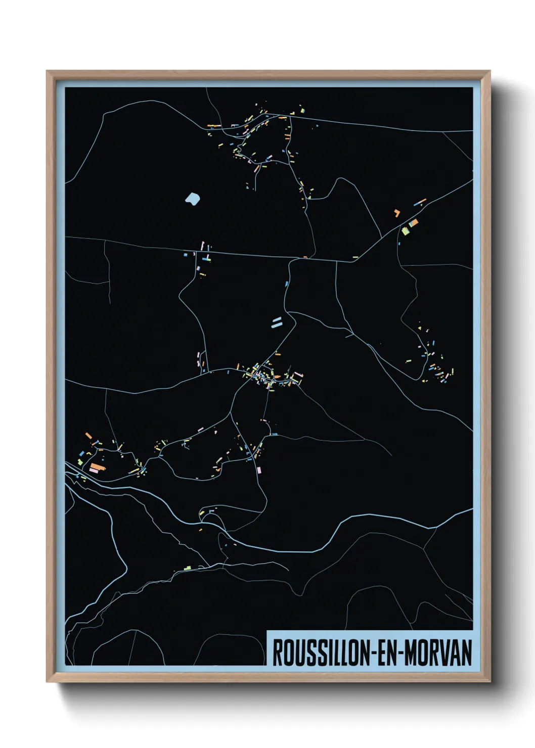 Une affiche de carte sur Roussillon-en-Morvan