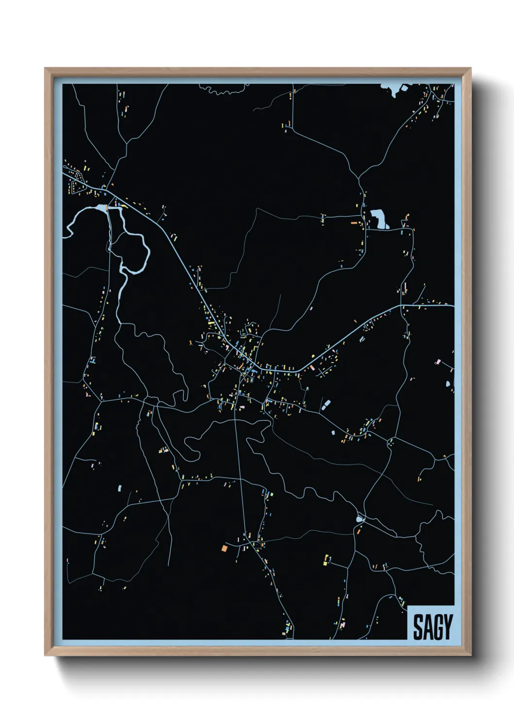 Une affiche de carte sur Sagy