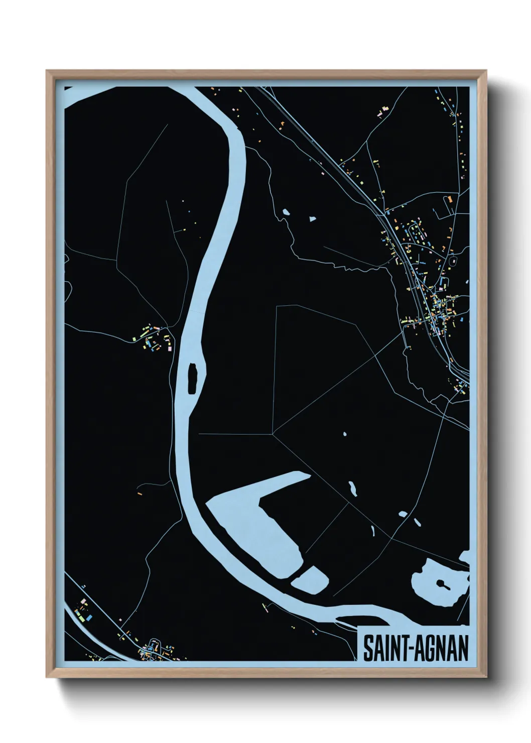 Une affiche de carte sur Saint-Agnan