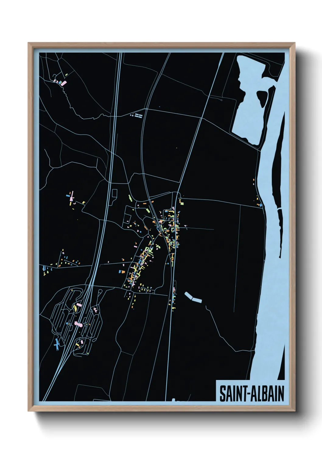 Une affiche de carte sur Saint-Albain