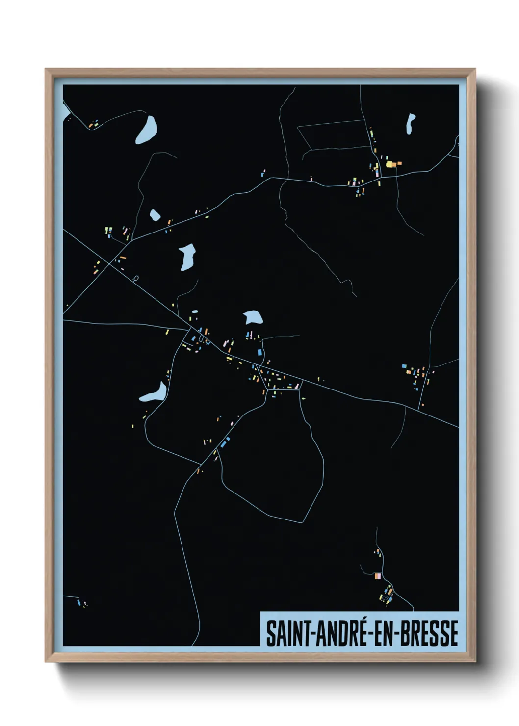 Une affiche de carte sur Saint-André-en-Bresse