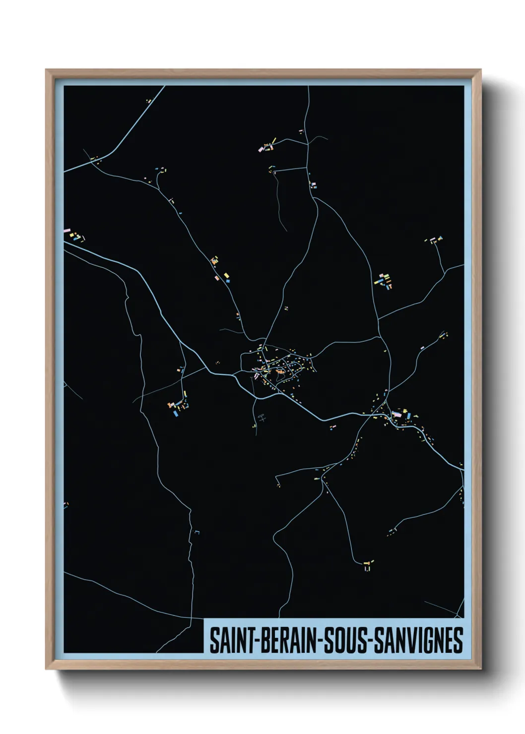 Une affiche de carte sur Saint-Berain-sous-Sanvignes