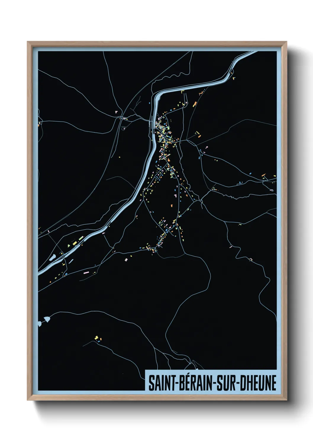 Une affiche de carte sur Saint-Bérain-sur-Dheune