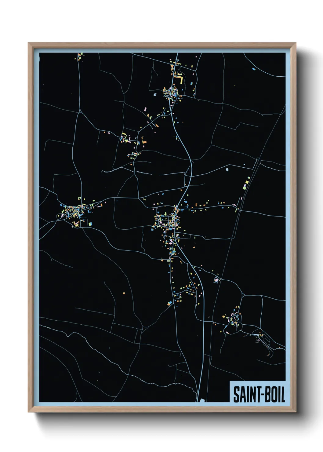 Une affiche de carte sur Saint-Boil