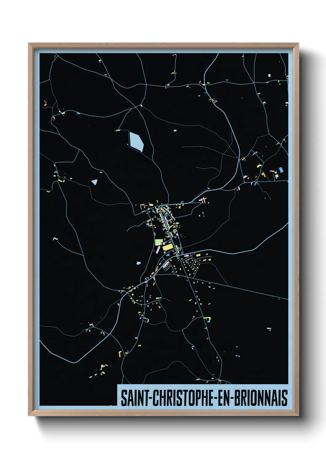 Une affiche de carte sur Saint-Christophe-en-Brionnais