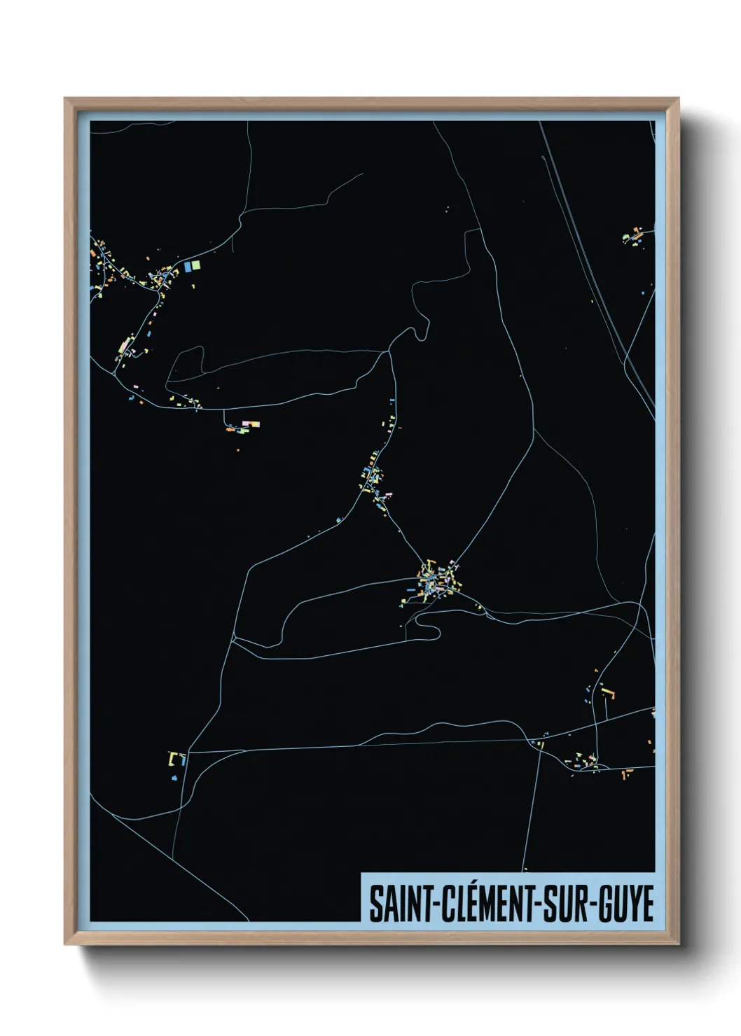 Une affiche de carte sur Saint-Clément-sur-Guye