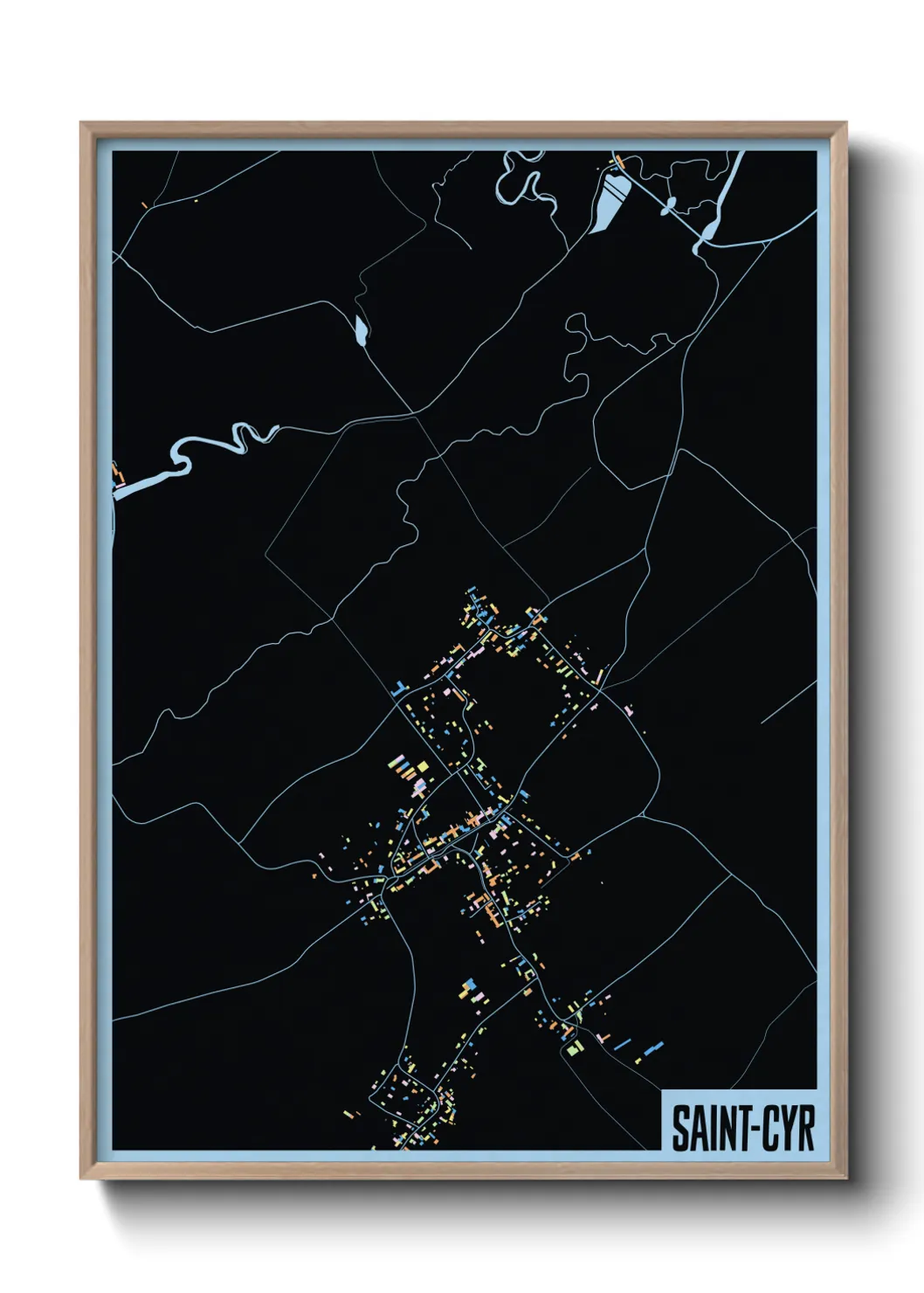 Une affiche de carte sur Saint-Cyr