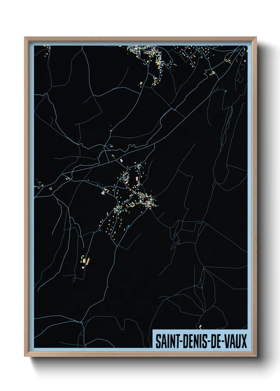 Une affiche de carte sur Saint-Denis-de-Vaux