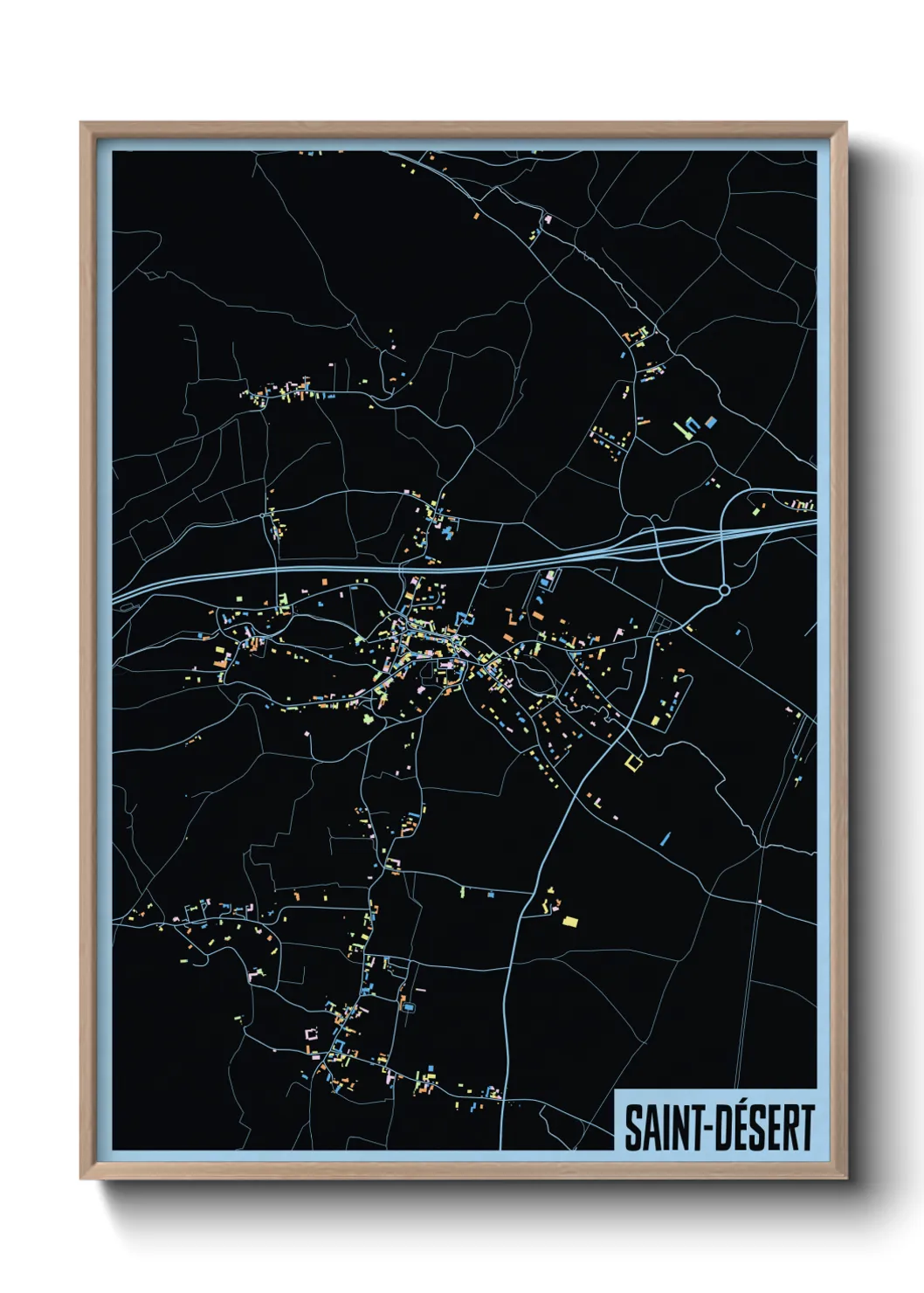 Une affiche de carte sur Saint-Désert