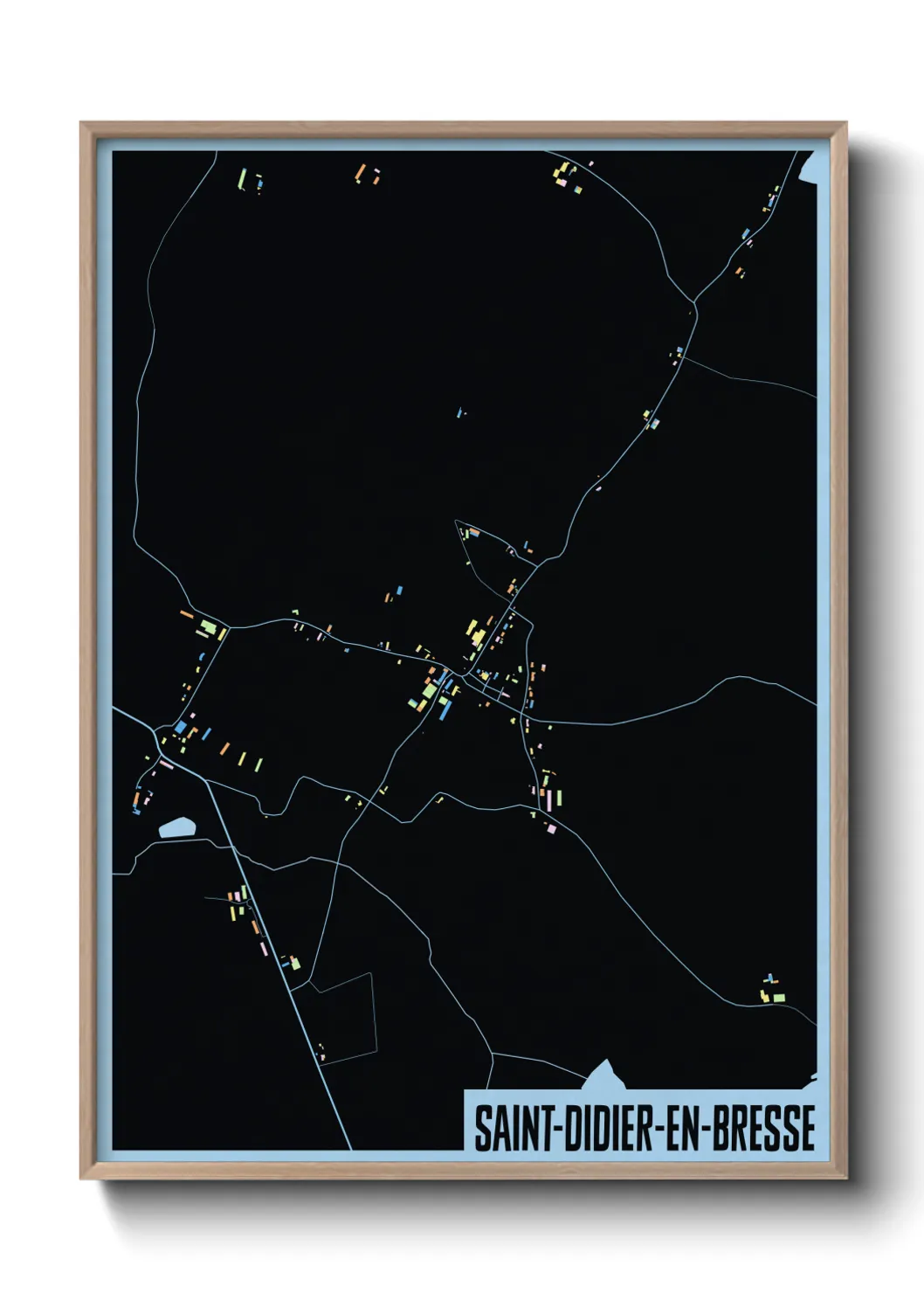 Une affiche de carte sur Saint-Didier-en-Bresse