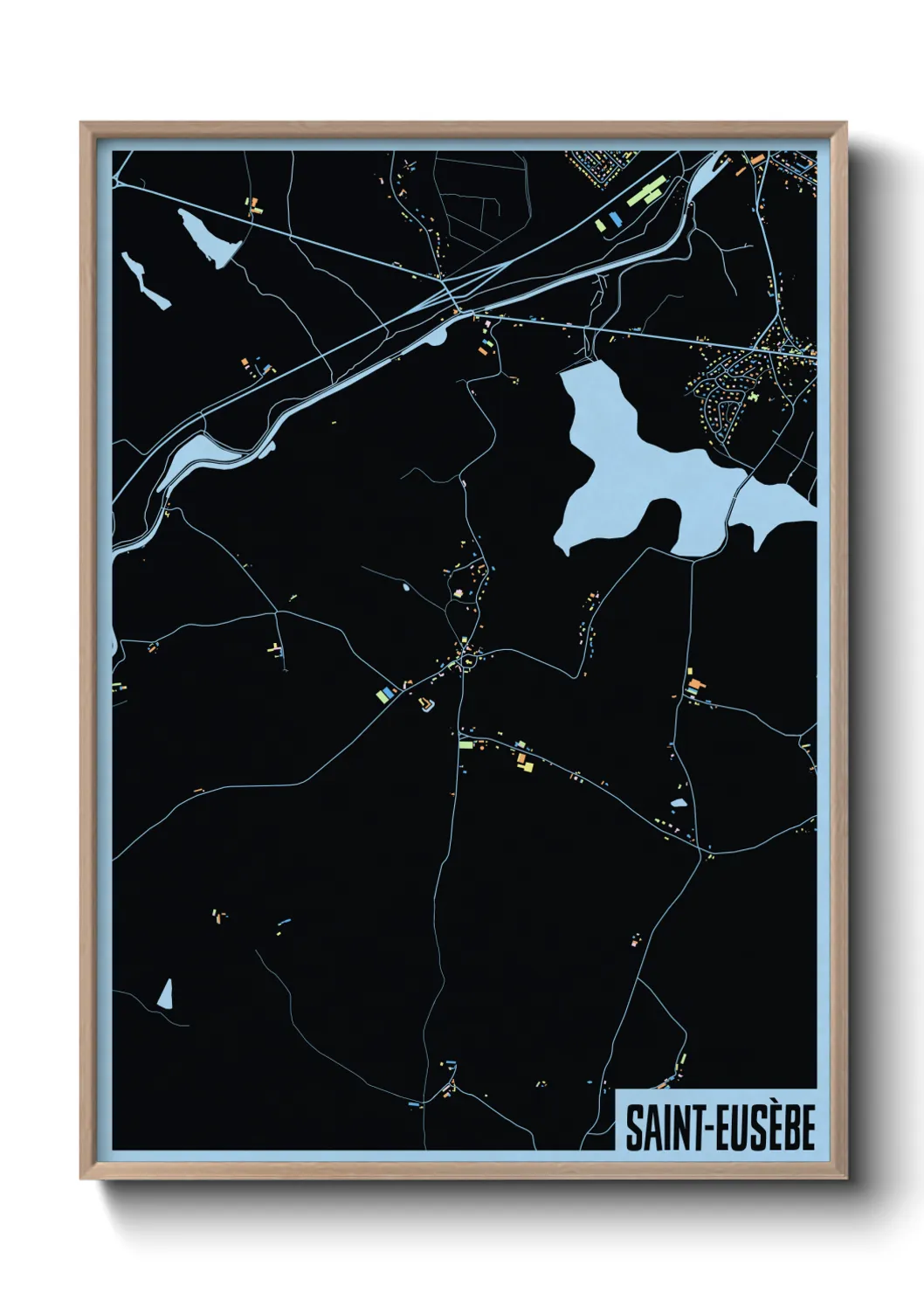 Une affiche de carte sur Saint-Eusèbe