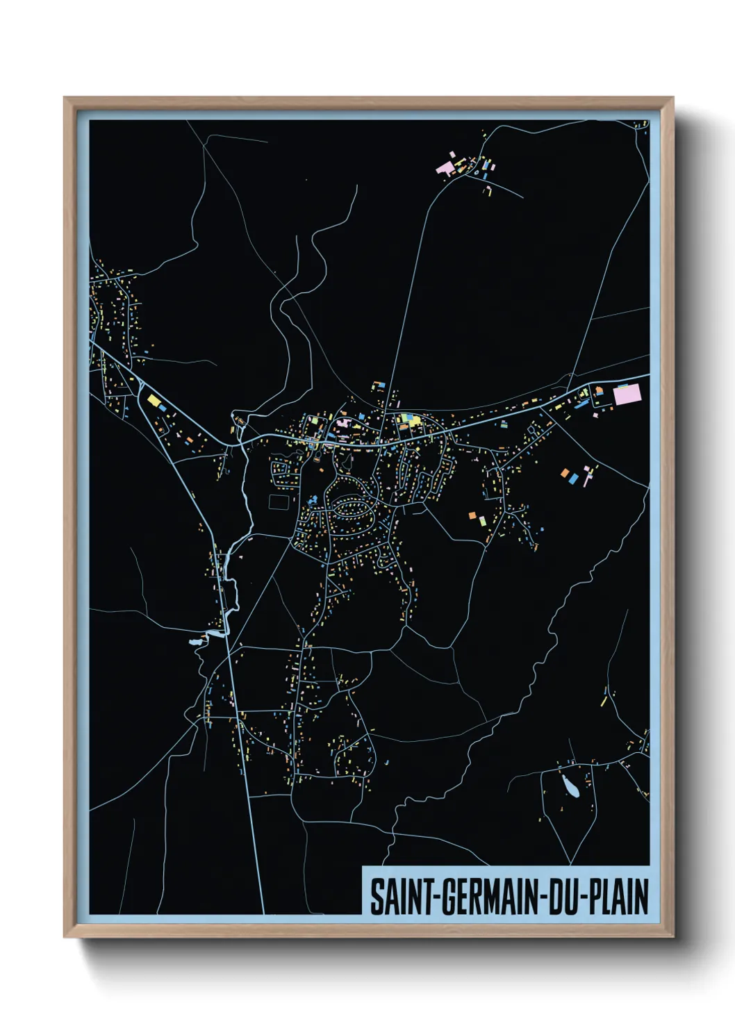 Une affiche de carte sur Saint-Germain-du-Plain