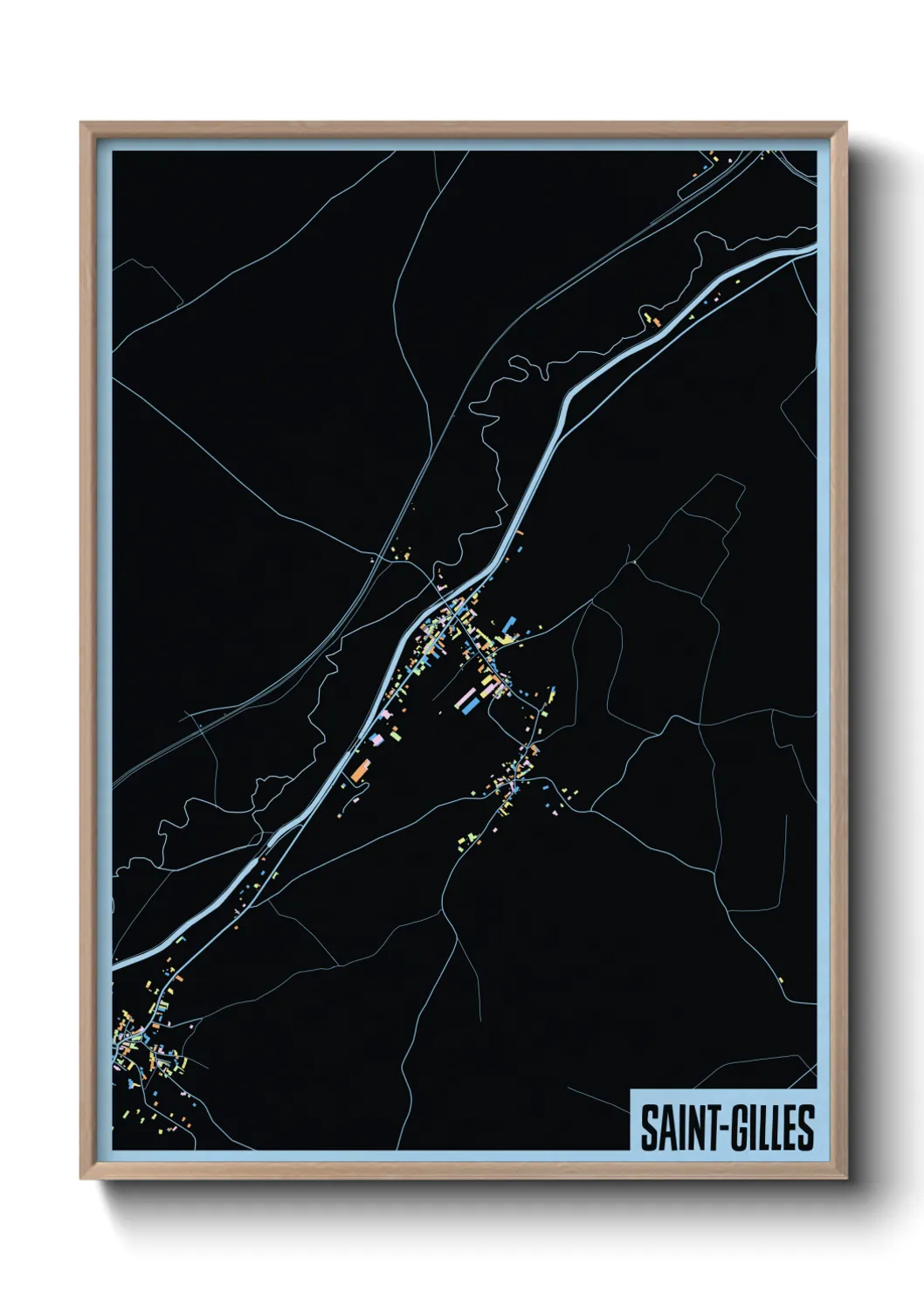 Une affiche de carte sur Saint-Gilles