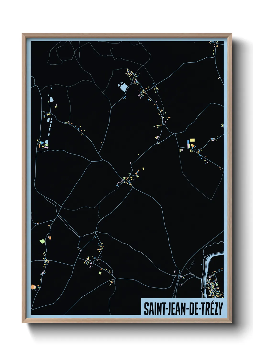 Une affiche de carte sur Saint-Jean-de-Trézy