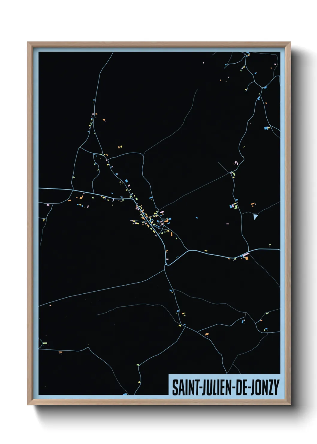 Une affiche de carte sur Saint-Julien-de-Jonzy