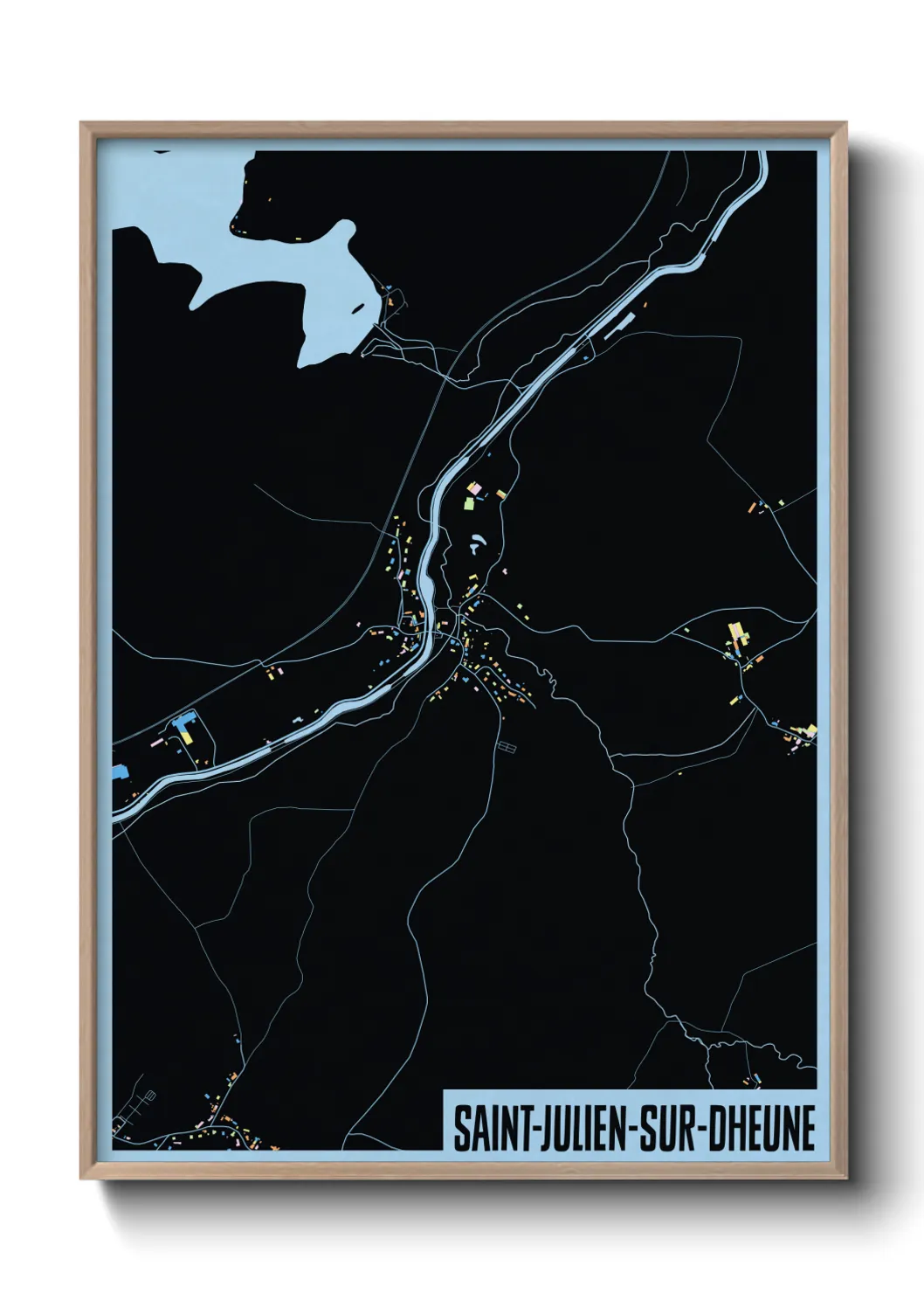 Une affiche de carte sur Saint-Julien-sur-Dheune